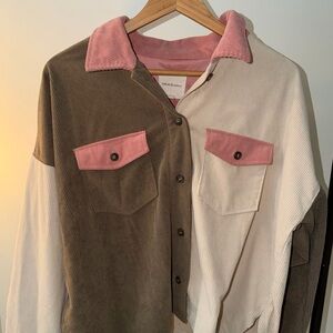 Thread & Supply Pink, Brown, and Cream Jacket